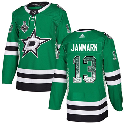 Men Adidas Dallas Stars #13 Mattias Janmark Green Home Authentic Drift Fashion 2020 Stanley Cup Final Stitched NHL Jersey
